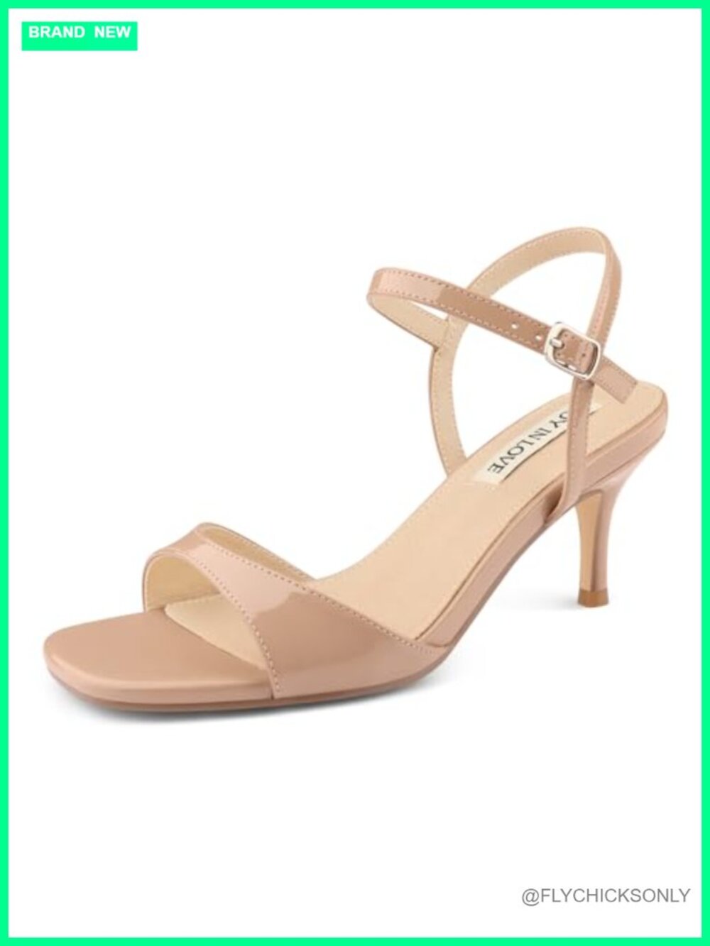 Kitten Heels Open Toe Sandals Ankle Strap Square Peep Toe